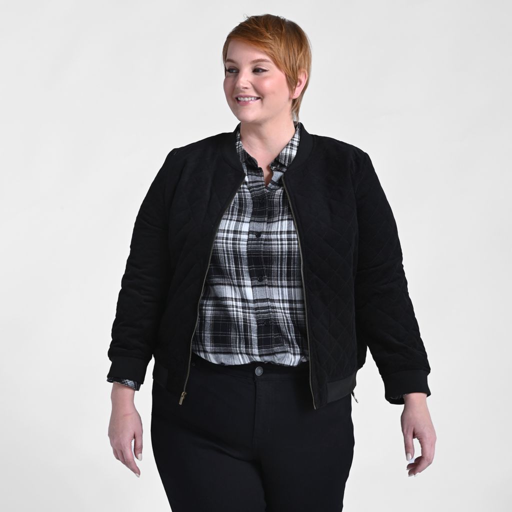 Christopher & Banks Diamond Quilted Bomber Jacket