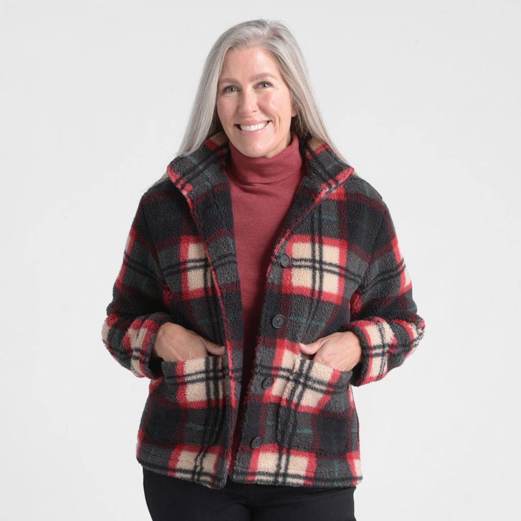 Christopher & Banks Patch Pocket Sherpa Jacket