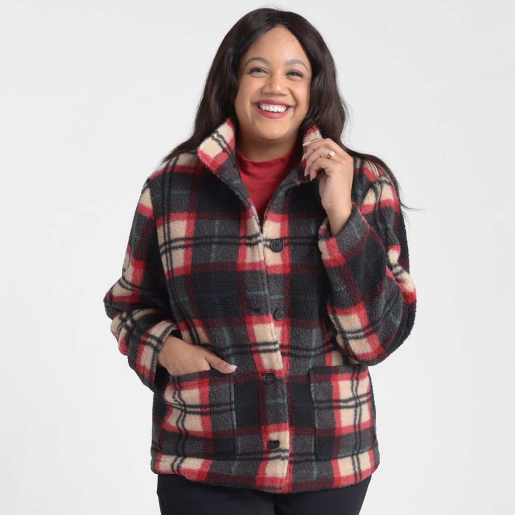 Christopher & Banks Patch Pocket Sherpa Jacket