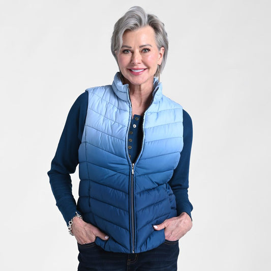 Christopher & Banks Dip Dye Zip Front Vest