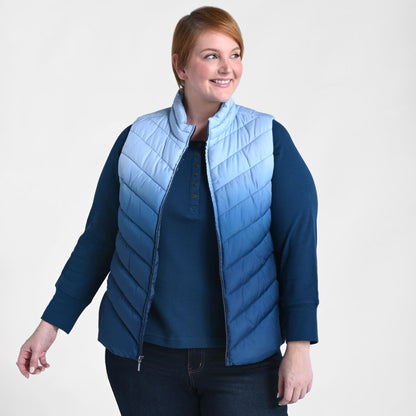 Christopher & Banks Dip Dye Zip Front Vest