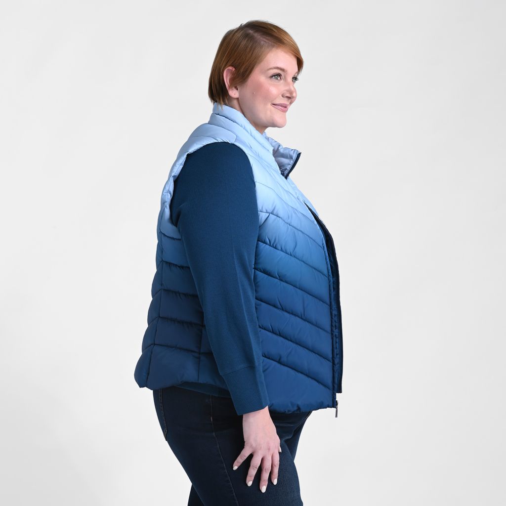 Christopher & Banks Dip Dye Zip Front Vest