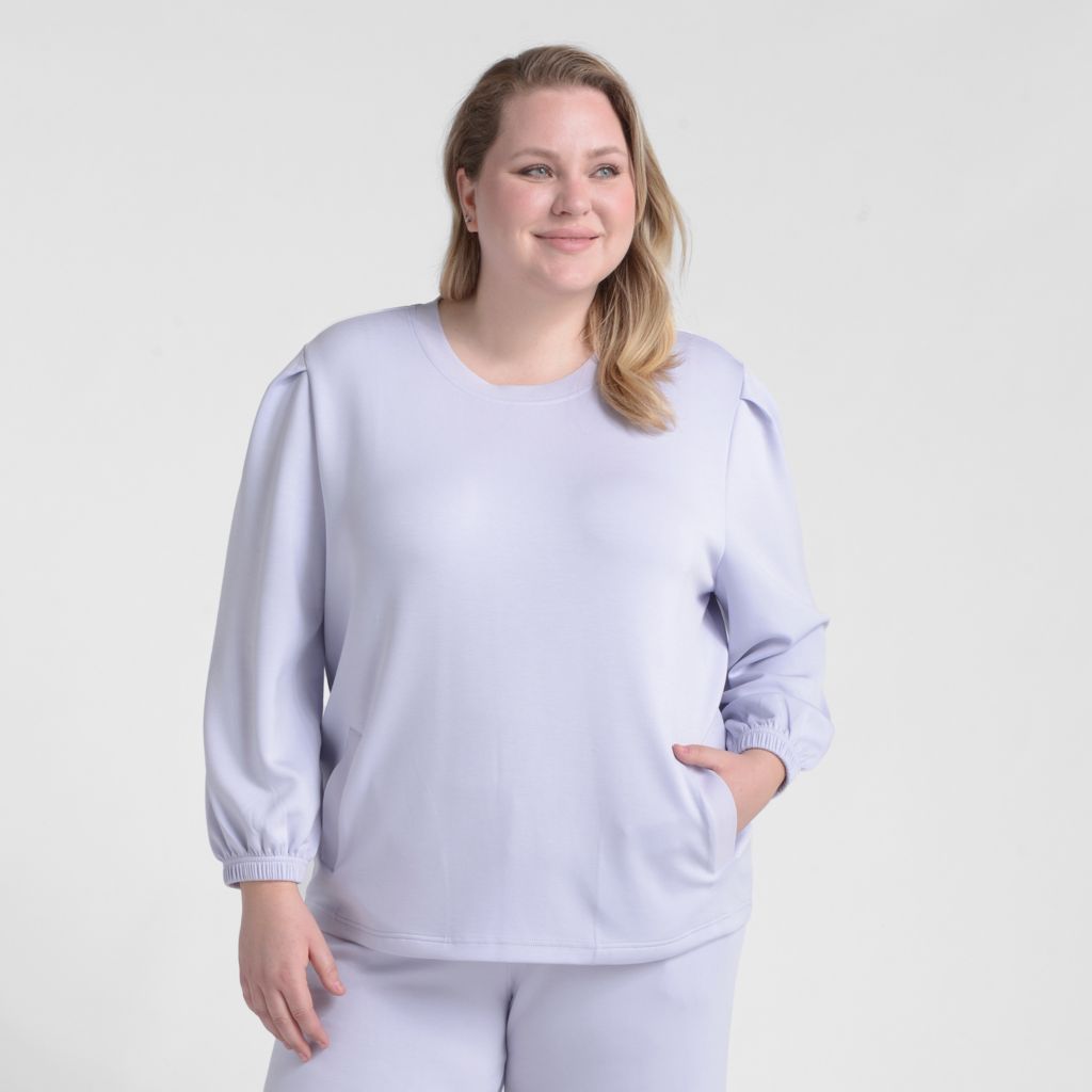 Christopher & Banks Relaxed Restyled Brushed Crew Neck Top