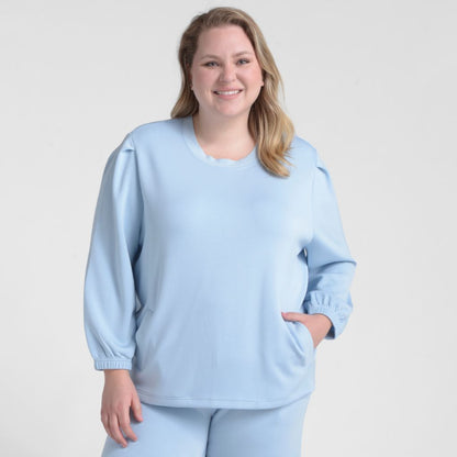 Christopher & Banks Relaxed Restyled Brushed Crew Neck Top