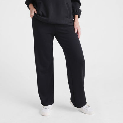 Christopher & Banks Relaxed Restyled Brushed Wide Leg Pull On Pant