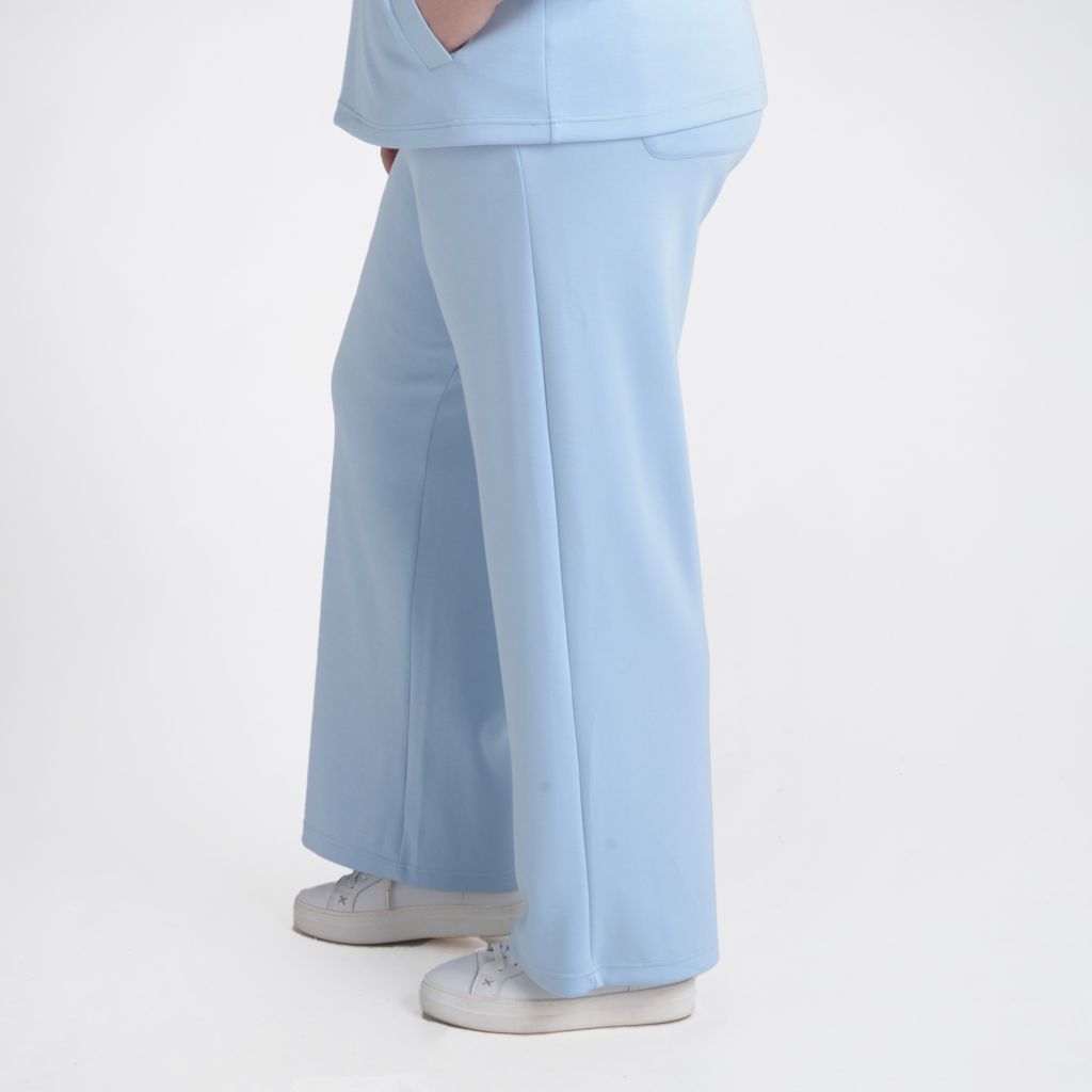 Christopher & Banks Relaxed Restyled Brushed Wide Leg Pull On Pant