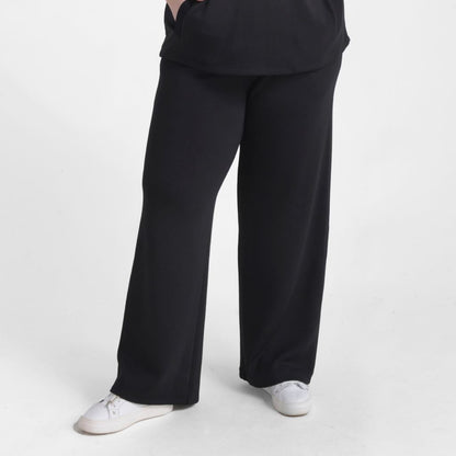 Christopher & Banks Relaxed Restyled Brushed Wide Leg Pull On Pant