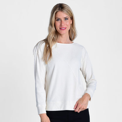 Christopher & Banks Relaxed Restyled Asymmetrical Rib Knit Top