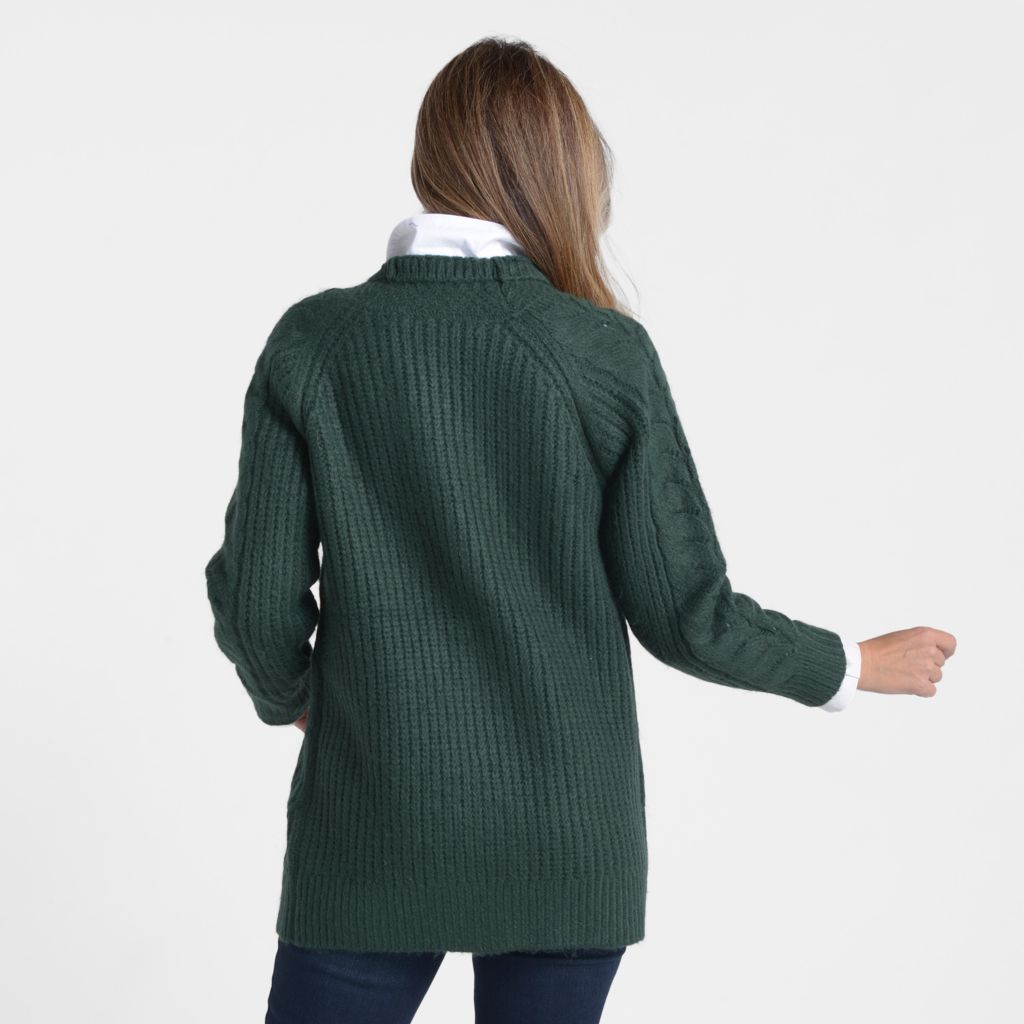 Christopher & Banks Cable Stitch Open Front Cardigan