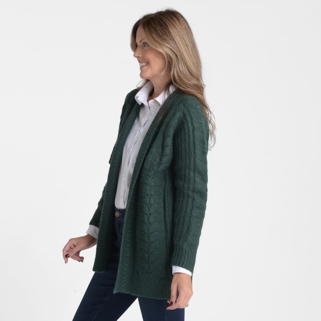 Christopher & Banks Cable Stitch Open Front Cardigan
