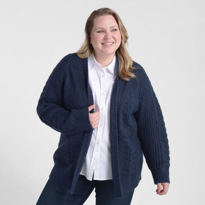 Christopher & Banks Cable Stitch Open Front Cardigan