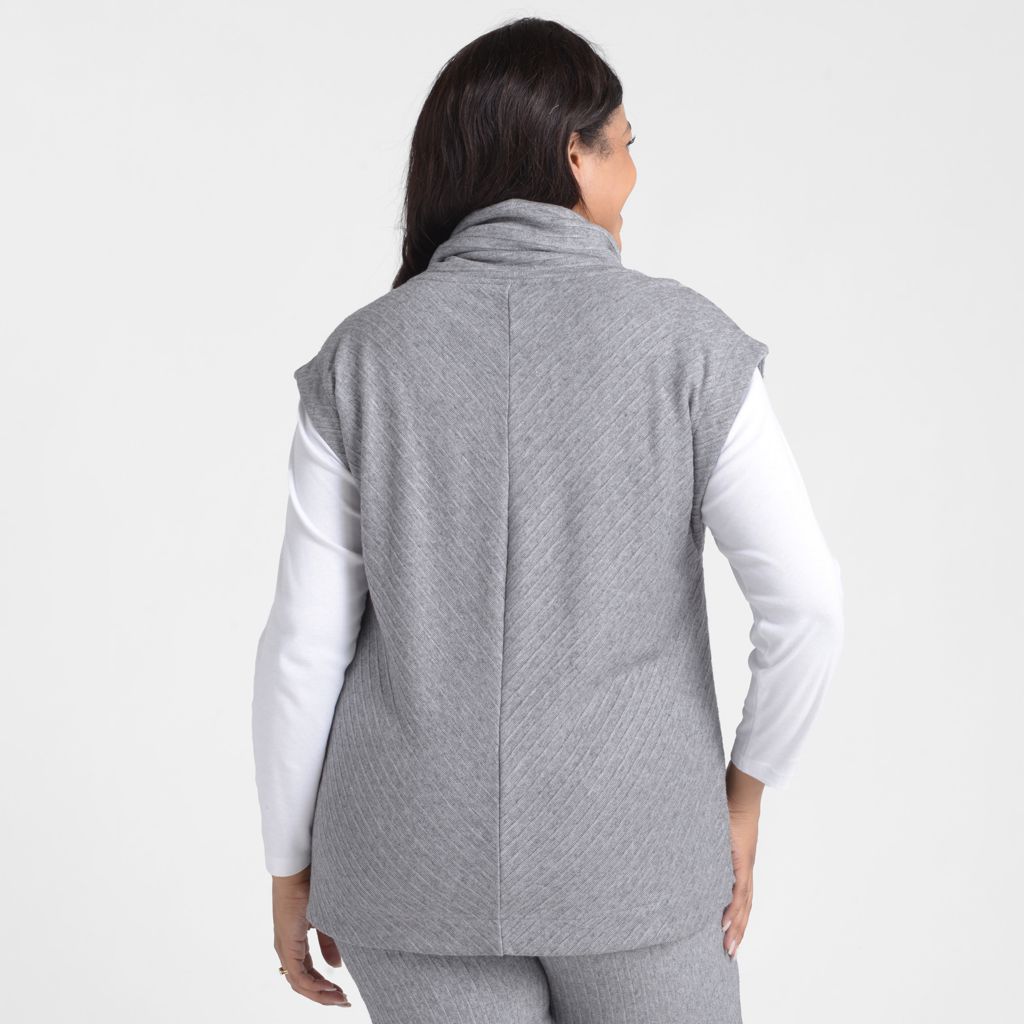 Christopher & Banks Relaxed Restyled Rib Knit Cowl Neck Sleeveless Top