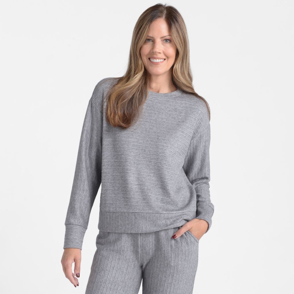 Christopher & Banks Relaxed Restyled Heathered Rib Knit Top