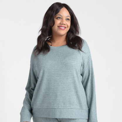 Christopher & Banks Relaxed Restyled Heathered Rib Knit Top