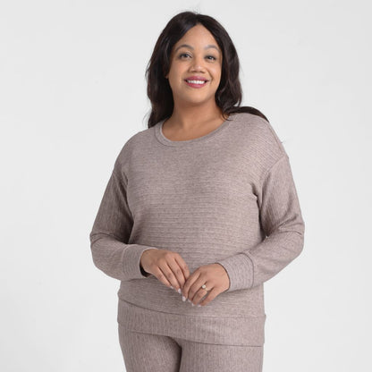 Christopher & Banks Relaxed Restyled Heathered Rib Knit Top