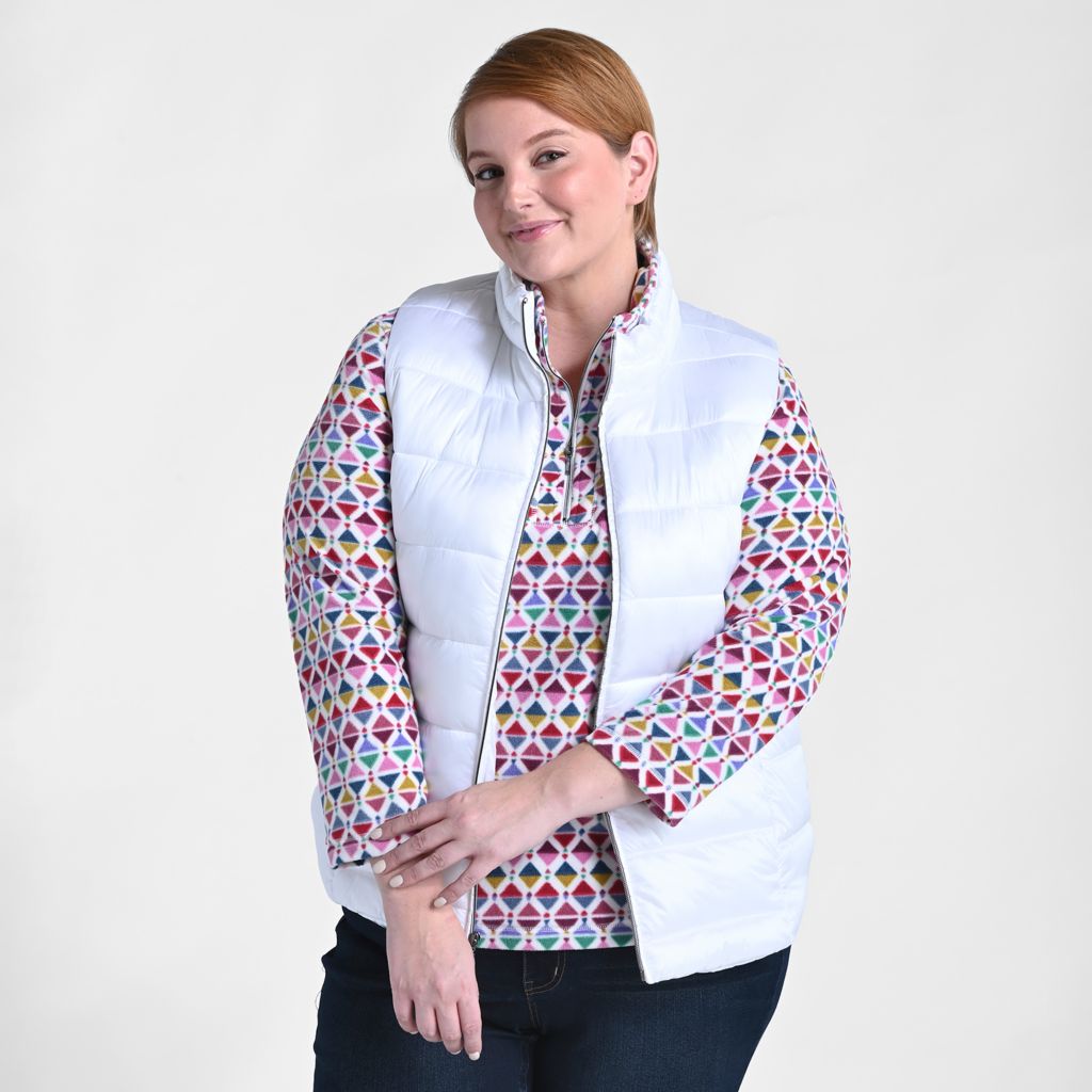 Christopher & Banks Shine Zip Front Vest