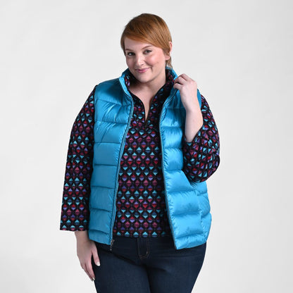 Christopher & Banks Shine Zip Front Vest