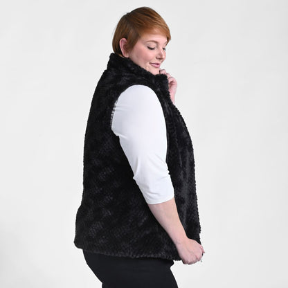Christopher & Banks Reversible Fuzzy Zip Front Vest