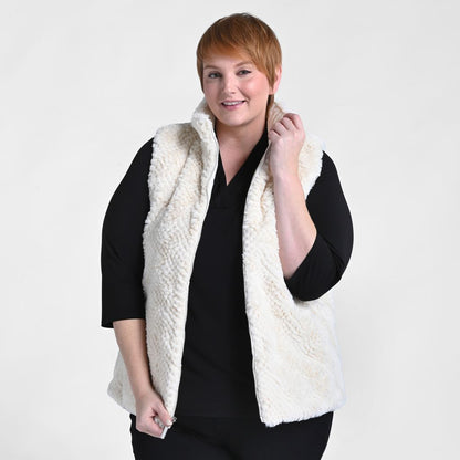 Christopher & Banks Reversible Fuzzy Zip Front Vest