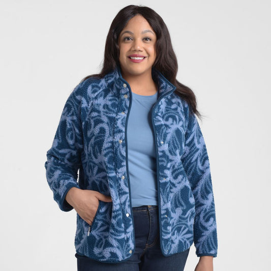 Christopher & Banks Relaxed Restyled Printed Sherpa Jacket