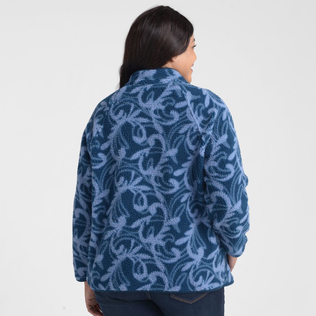 Christopher & Banks Relaxed Restyled Printed Sherpa Jacket