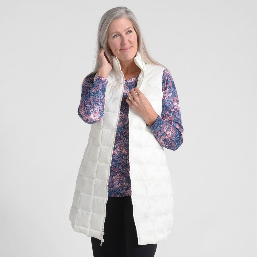 Christopher & Banks Relaxed Restyled Quilted Puffer Long Vest