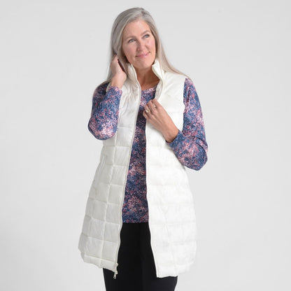 Christopher & Banks Relaxed Restyled Quilted Puffer Long Vest