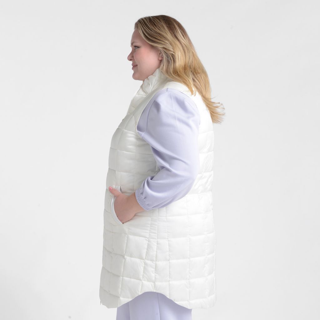 Christopher & Banks Relaxed Restyled Quilted Puffer Long Vest