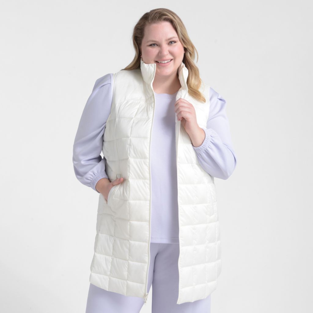 Christopher & Banks Relaxed Restyled Quilted Puffer Long Vest