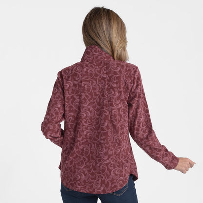 Christopher & Banks Relaxed Restyled Swirl Printed Brushed Fleece Top