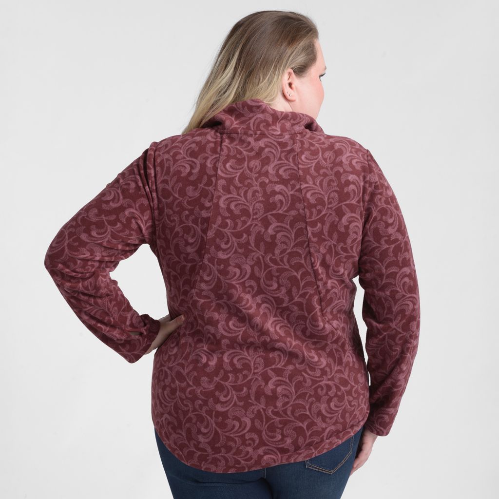 Christopher & Banks Relaxed Restyled Swirl Printed Brushed Fleece Top