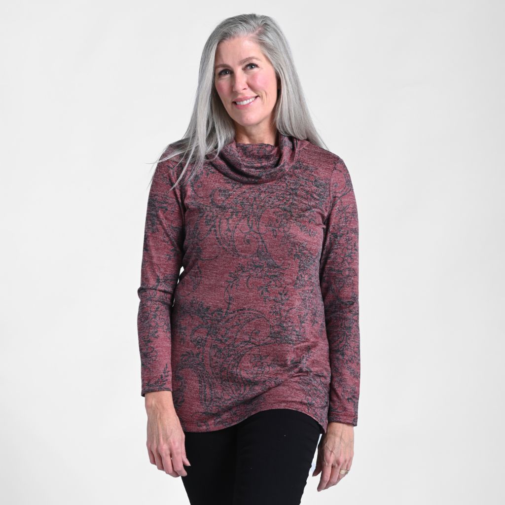 Christopher & Banks Printed Cowl Neck Tunic