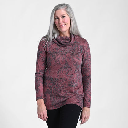 Christopher & Banks Printed Cowl Neck Tunic