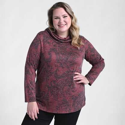 Christopher & Banks Printed Cowl Neck Tunic