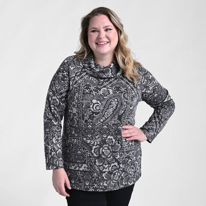 Christopher & Banks Printed Cowl Neck Tunic