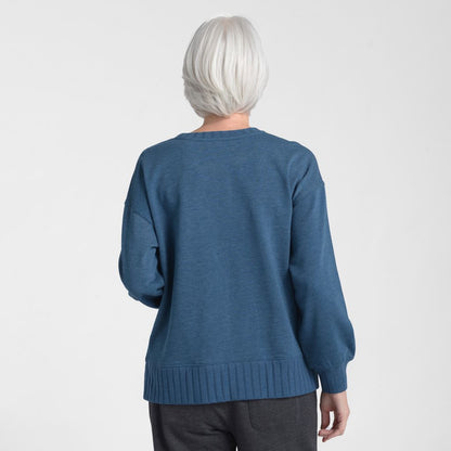 Christopher & Banks Relaxed Restyled Rib Trim Crewneck Top