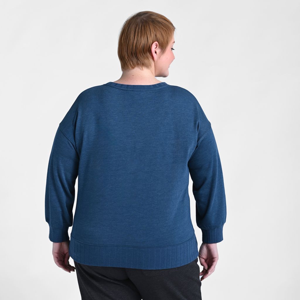 Christopher & Banks Relaxed Restyled Rib Trim Crewneck Top