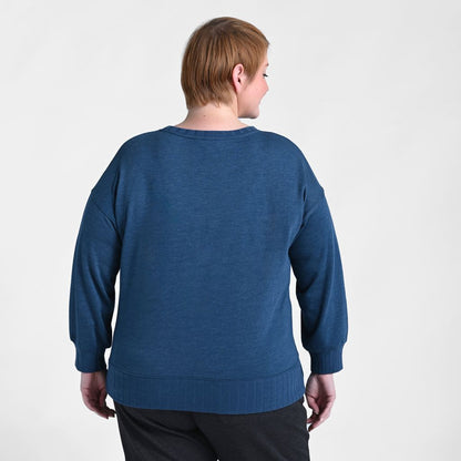 Christopher & Banks Relaxed Restyled Rib Trim Crewneck Top