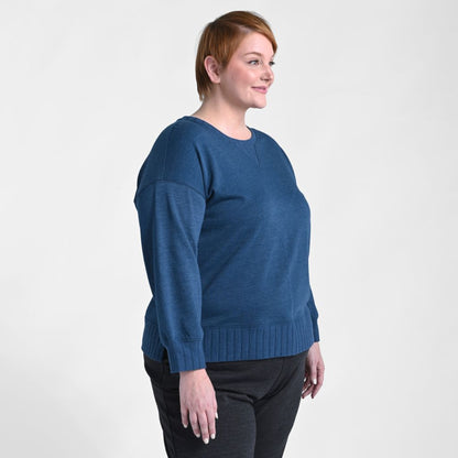 Christopher & Banks Relaxed Restyled Rib Trim Crewneck Top