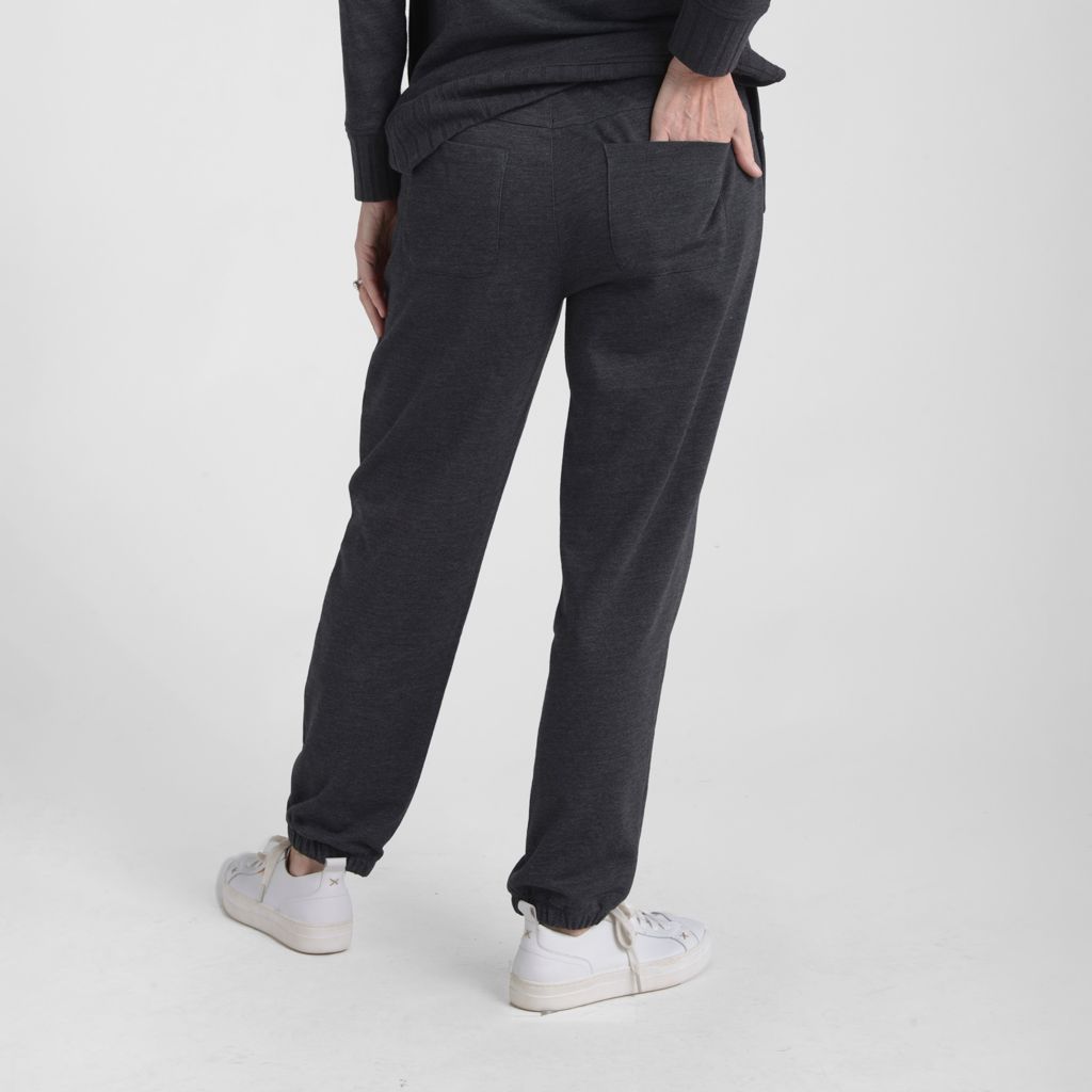 Christopher & Banks Relaxed Restyled Rib Trim Tie Waist Jogger Pant