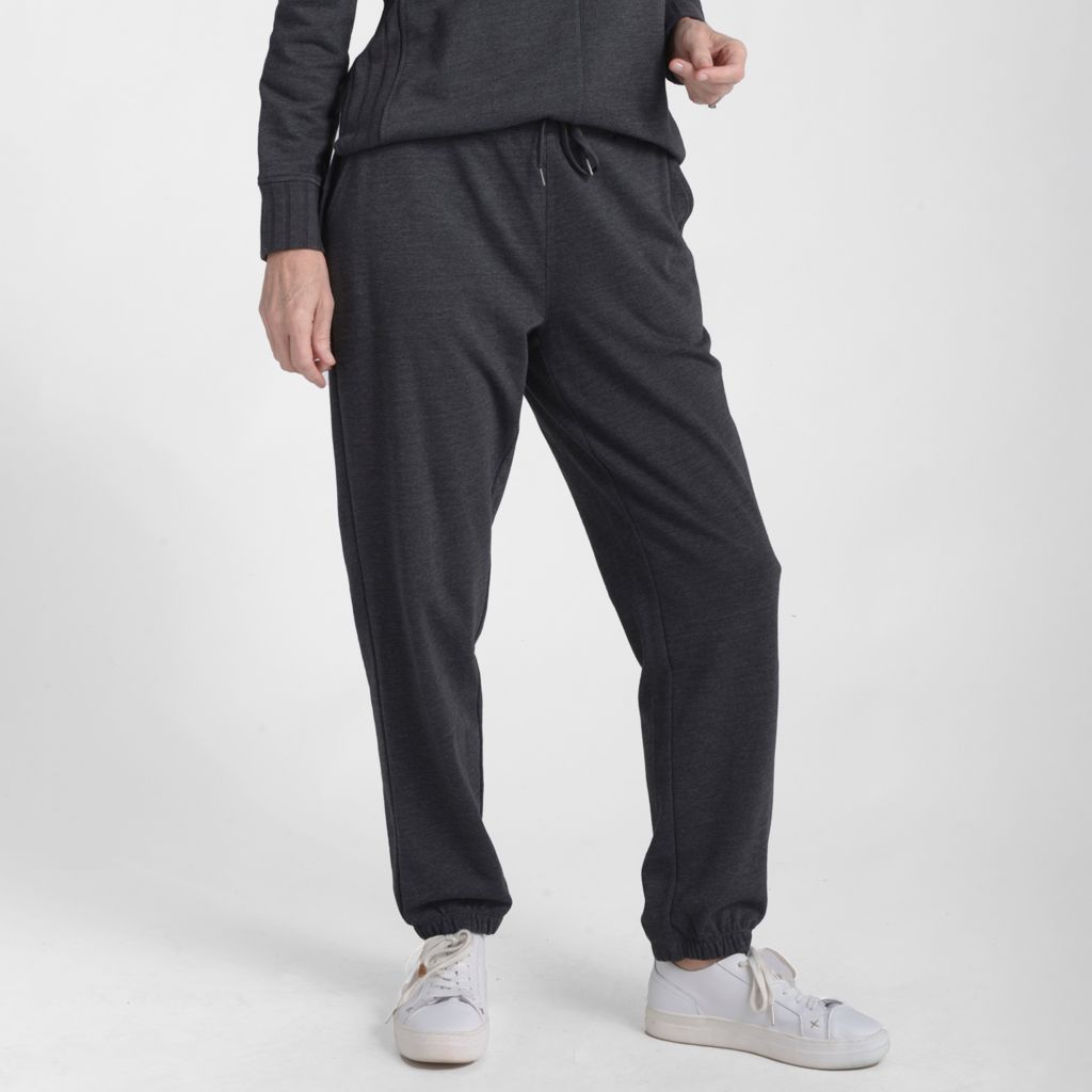 Christopher & Banks Relaxed Restyled Rib Trim Tie Waist Jogger Pant