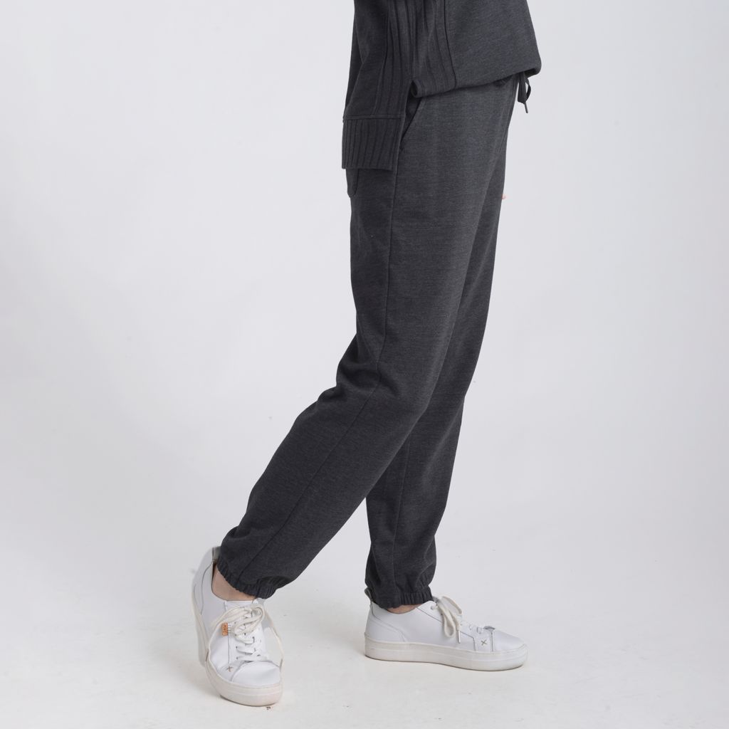Christopher & Banks Relaxed Restyled Rib Trim Tie Waist Jogger Pant