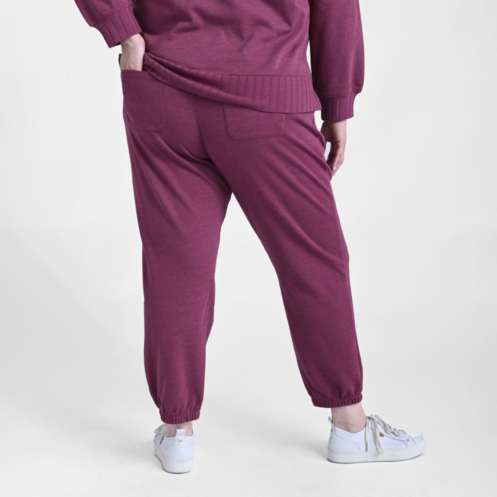 Christopher & Banks Relaxed Restyled Rib Trim Tie Waist Jogger Pant