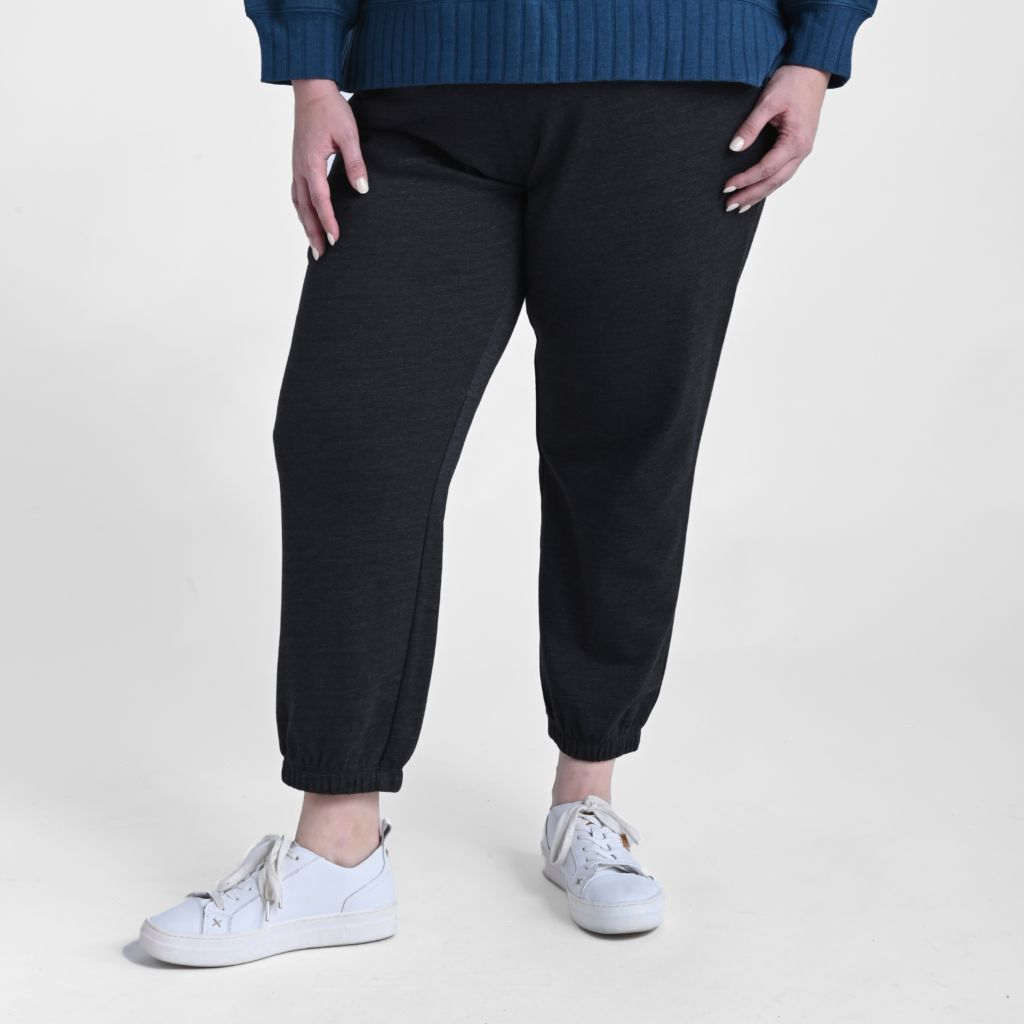 Christopher & Banks Relaxed Restyled Rib Trim Tie Waist Jogger Pant