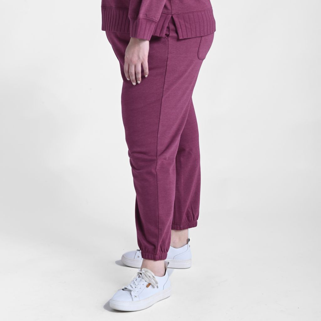 Christopher & Banks Relaxed Restyled Rib Trim Tie Waist Jogger Pant
