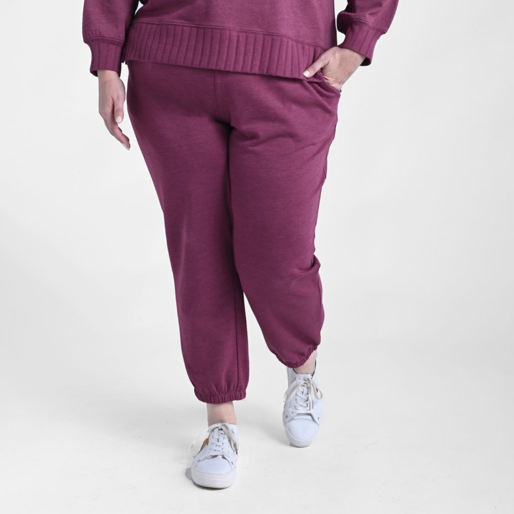 Christopher & Banks Relaxed Restyled Rib Trim Tie Waist Jogger Pant