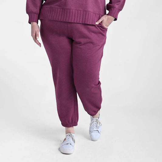 Christopher & Banks Relaxed Restyled Rib Trim Tie Waist Jogger Pant