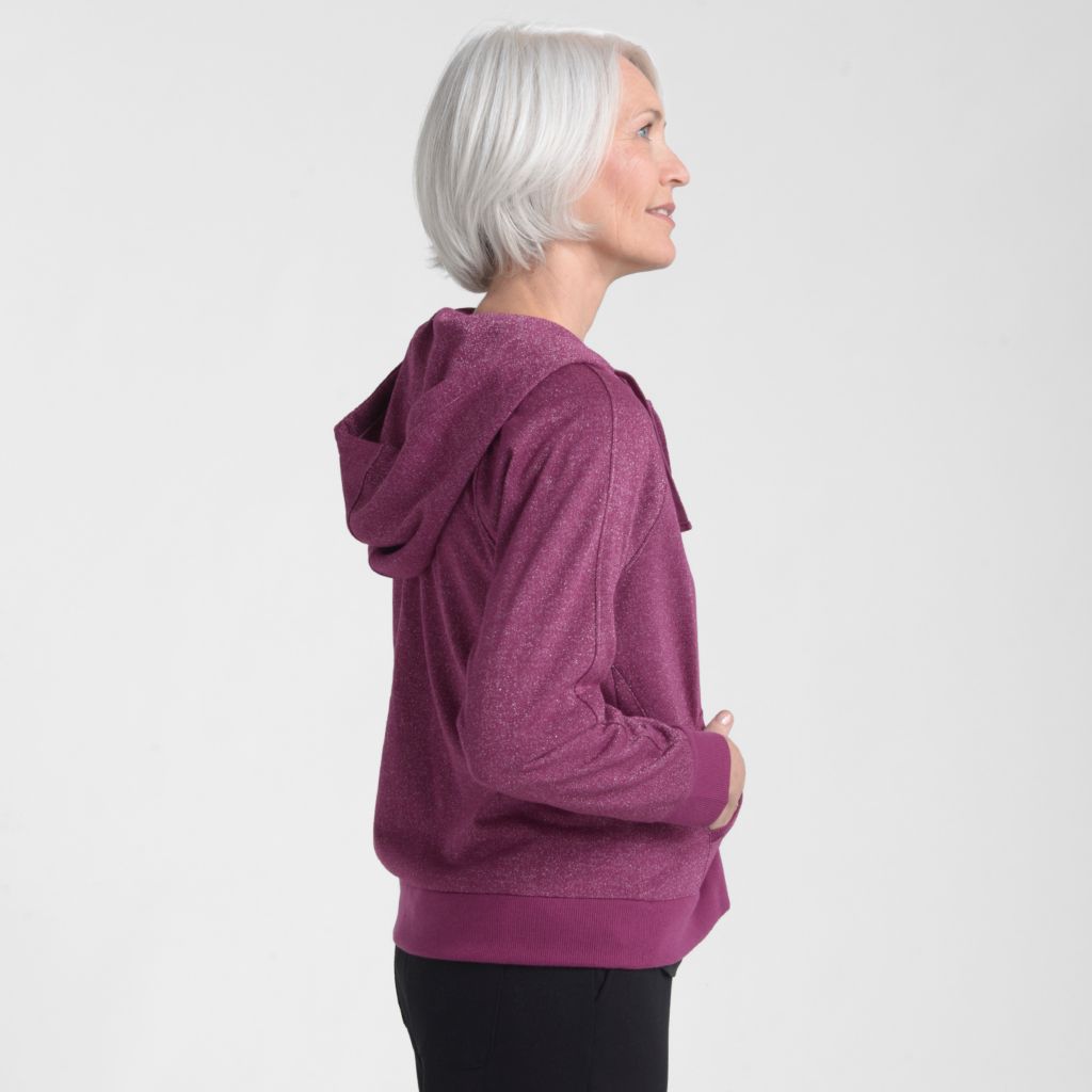 Christopher & Banks Relaxed Restyled Sparkly Zip Up Hoodie