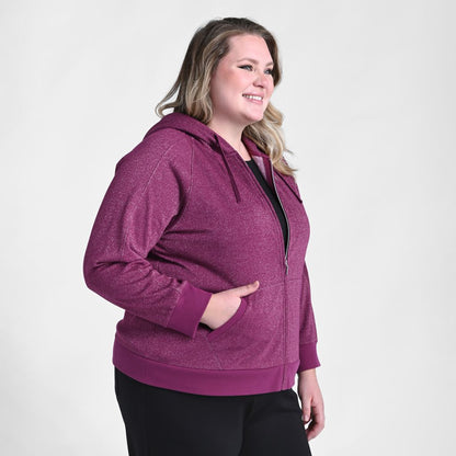 Christopher & Banks Relaxed Restyled Sparkly Zip Up Hoodie