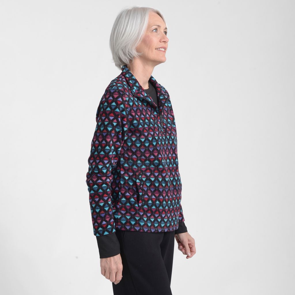 Christopher & Banks Relaxed Restyled Brushed Fleece Quarter Zip Top